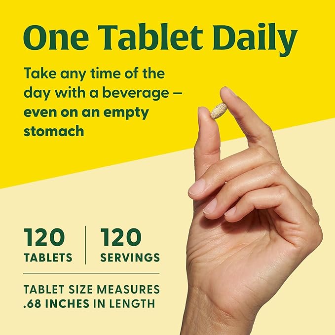 MegaFood Men's 55+ One Daily - Multivitamin for Men with Vitamin B12, C, D & Zinc - Optimal Aging & Immune Support Supplement - Vegetarian - Made Without 9 Food Allergens - 120 Tabs