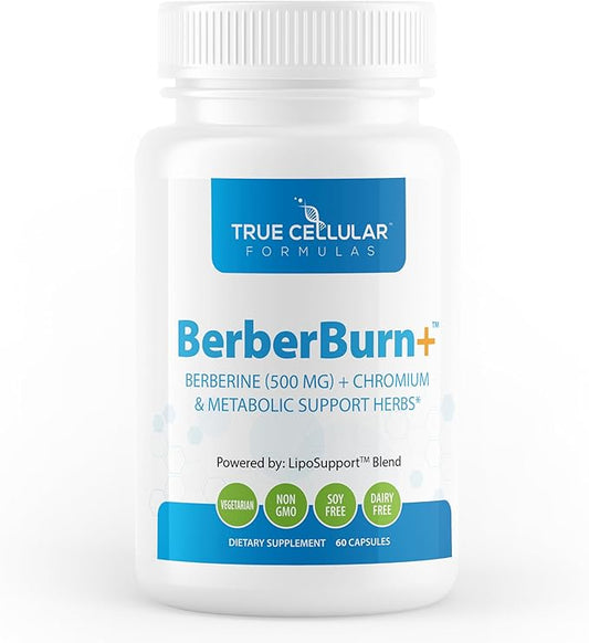 BerberBurn+: Berberine supplement, Magnesium & Chromium Capsules for Daily Wellness & Energy, Boost Vitality and Maintain Balance, Essential Nutrients for Health, 60 Count