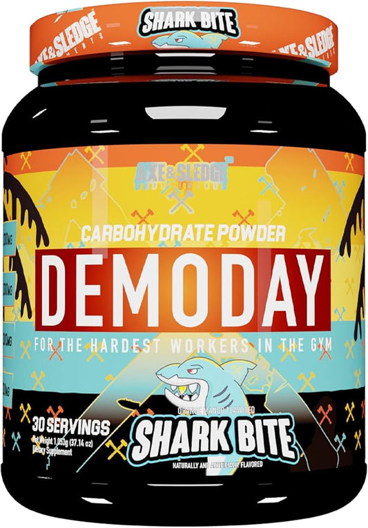 Axe & Sledge Supplements Demo Day Intra-Workout Carbohydrate Powder with Cluster Dextrin, Carb10, Hydromax, & Palatinose, 30 Servings (Shark Bite)
