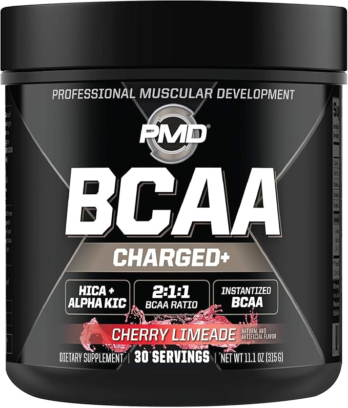PMD Sports CG5 - Premium Creatine and L-Glutamine Powder (60 Servings) & PMD Sports BCAA Charged Amino Acids for Enhanced Recovery – Cherry Limeade (30 Servings)