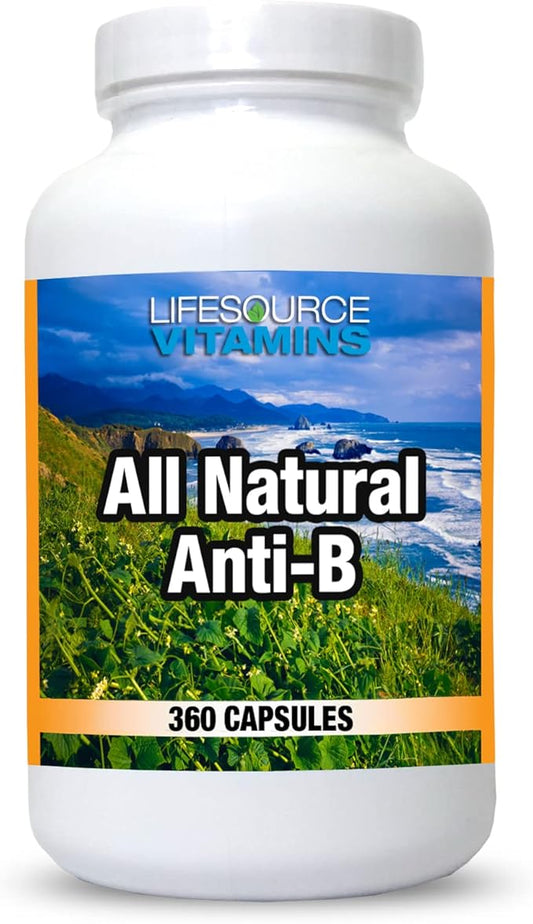 LifeSource Vitamins All Natural Anti-B for Immune Support, 14 All Natural Ingredient with Echinacea & Garlic Extract, 360 Immune Defense Capsules
