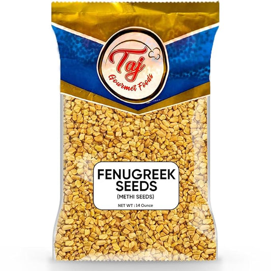 TAJ Premium Indian Methi Seeds, Fenugreek Seeds, Trigonella foenum graecum, (14 Ounce)