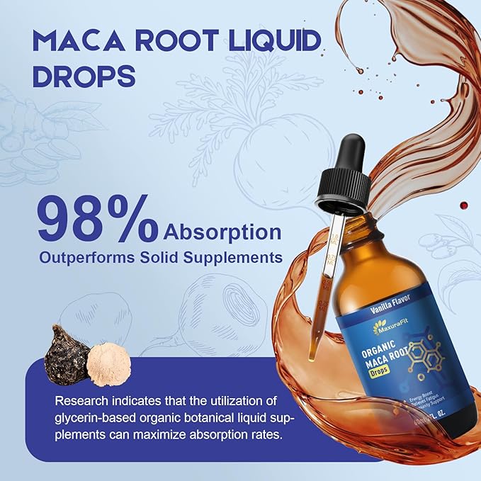 Maca Root Ashwagandha Liquid Drops - Maca and Ashwagandha Supplements with Goji Berry,Ginger Extract,L-Arginine and Magnesium Enhanced Energy 4 fl oz 2 Pack