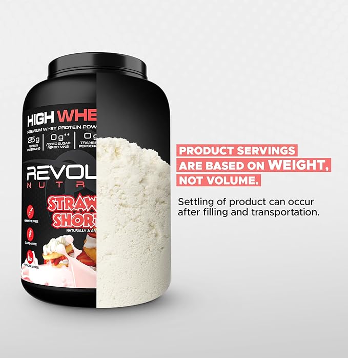 High Whey, Protein Powder 2LB, Whey Isolate, Gluten Free, Lean Muscle Mass for Men & Women, 25g of Protein Per Scoop, 908 g, 24 Servings (Strawberry Shortcake, 2 Pound)