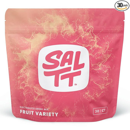 Keto Chow SALTT Electrolytes Powder Flavored Drink Mix - All Things Fruit - 30 Hydration Packets - Magnesium, Potassium, Sodium, Trace Minerals - Zero Sugar & Gluten Free - Travel Essentials