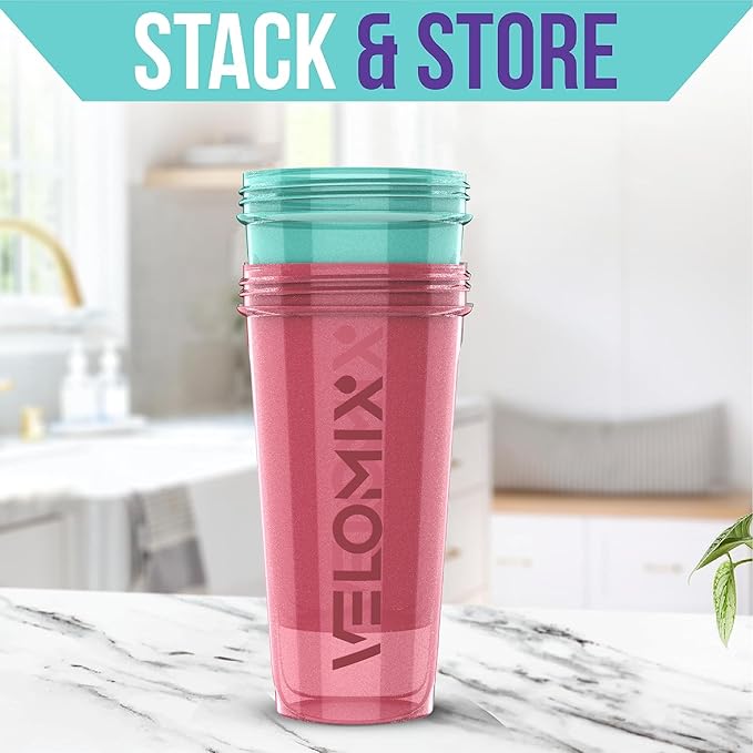 -2 Pack- 28 oz Protein Shaker Bottles for Protein Mixes - 2x Wire Whisk | Leak Proof Shaker Cups for Protein Shakes | Protein Shaker Bottle Pack | Shakers for Protein Shakes-Pink&Turquise