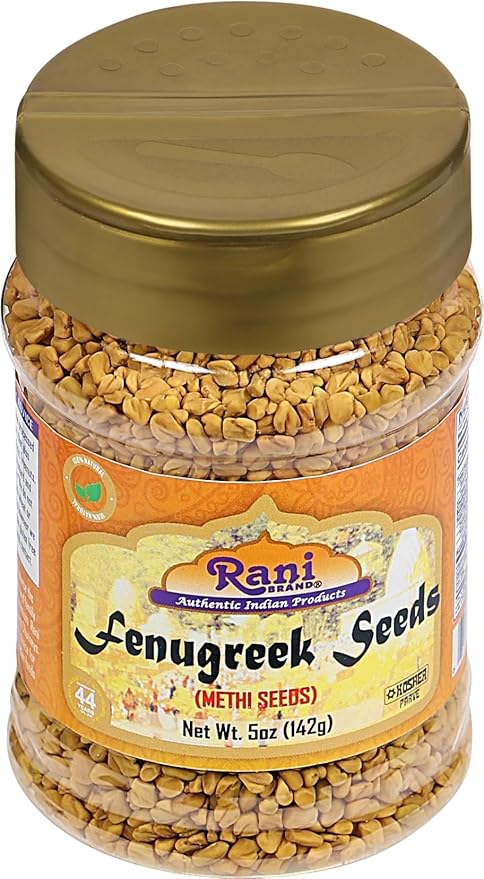 Rani Fenugreek (Methi) Seeds Whole 5oz (141g) PET Jar, Trigonella foenum graecum ~ All Natural | Vegan | Gluten Friendly | Non-GMO | Indian Origin, used in cooking & Ayurvedic spice