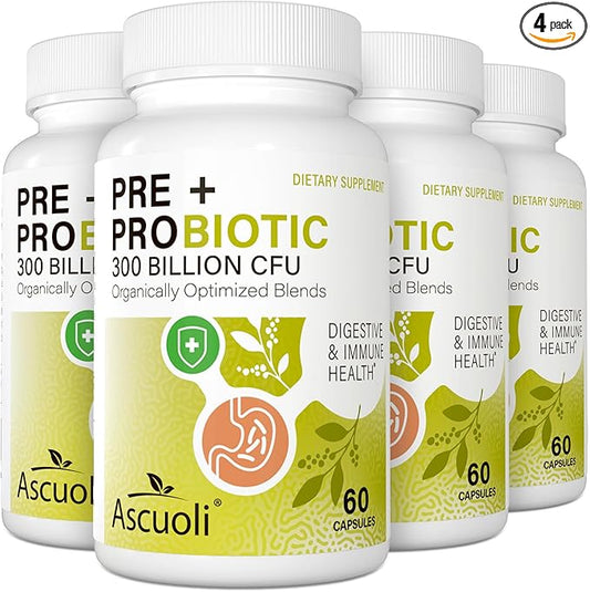 Probiotics for Women & Men - 300 Billion CFU, 22 Strains + 15 Organic Herbs Prebiotics Blend, Daily Probiotic for Digestive Health, Immune, Gut, Bloating - 240 Vegetarian Capsule (240-Days Supply)