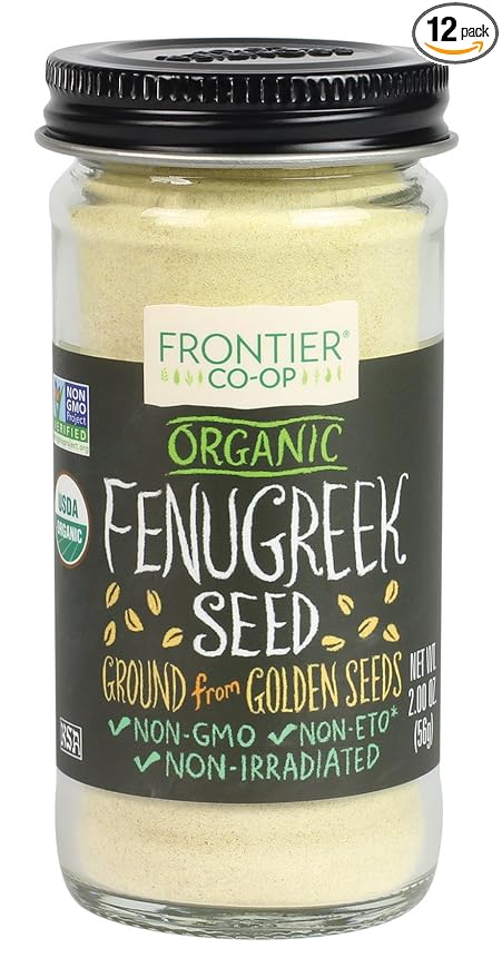 Frontier Organic Fenugreek Seed, Ground, 2 Ounce (Pack of 12)