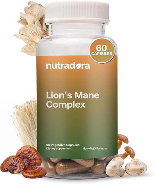 Lions Mane Supplement Capsules with Reishi Extract – 2000mg Lions Mane Mushroom Strength with Chaga, Shiitake, & Maitake for Mental Clarity, Memory, & Immune Support, Grown in USA