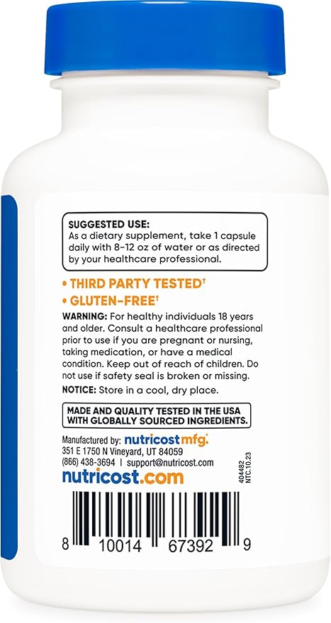 Nutricost Policosanol 100mg, 120 Capsules - Gluten Free, Non-GMO, and Vegetarian Friendly