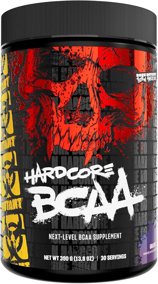 Mutant Hardcore BCAA - Pre, Intra or Post Workout – BCAA Next Level branched-Chain Amino Acids Supplement – Hydration + Recovery - 30 Serving - Grape