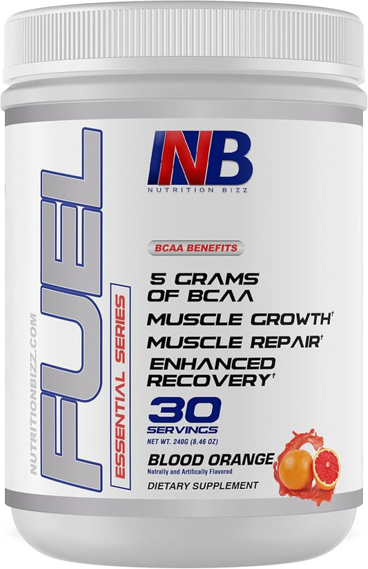 BCAA Powder, 5 Grams of BCAAs Amino Acids, Post Workout Recovery Drink for Muscle Building, Recovery, and Endurance, 30 Servings (Blood Orange)