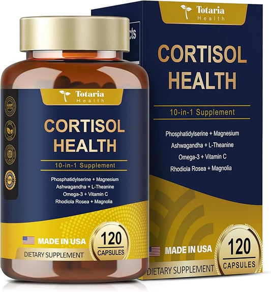 Cortisol Supplement with Ashwagandha,Magnesium,Rhodiola Rosea,L Theanine,Hormone Balance for Women 120 Vegan Capsules (Pack of 1)
