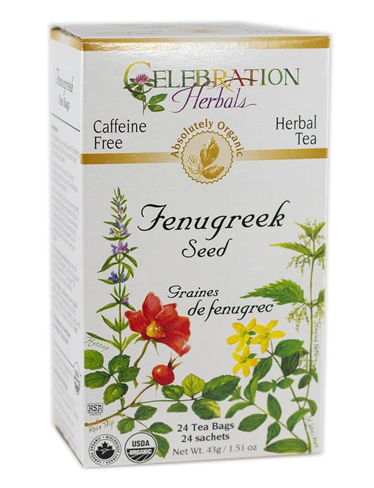 CELEBRATION HERBALS Fenugreek Seed Organic 24 Bag, 0.02 Pound