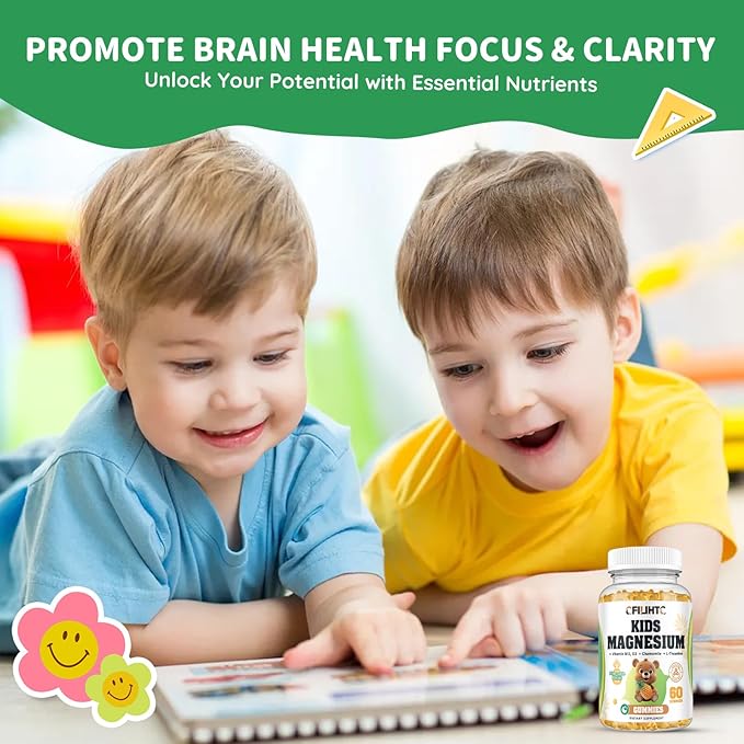 Kids Magnesium Glycinate Gummies, Magnesium for Kids & Adults, with Citrate, Zinc, Vitamin D3, B12, L-Theanine Supplement for Sleep Calm Bone & Muscle Mood, Pineapple 60ct