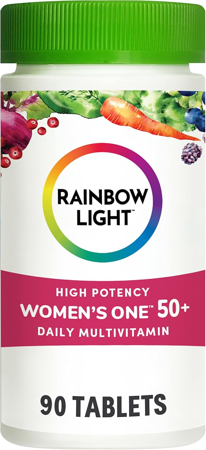 Rainbow Light Multivitamin for Women 50+, Vitamin C, D & Zinc, Probiotics, Women's One 50+ Multivitamin Provides High-Potency Immune Support, Non-GMO, Vegetarian, 90 Tablets