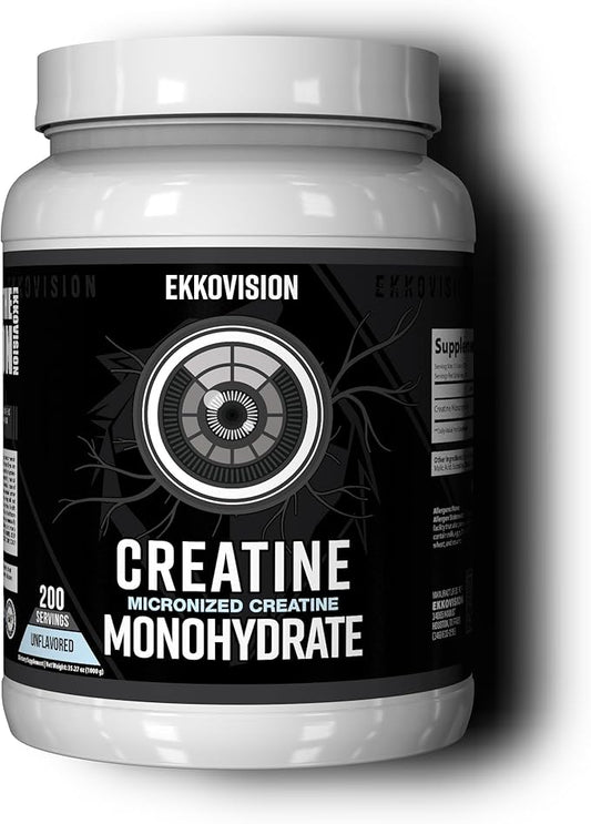 Creatine Monohydrate Powder, Micronized, Unflavored, Pre Workout & Post Workout Supplement for Men and Women, Energy Support, Easy to Mix in Shakes, Smoothies & Beverages, 200 Servings