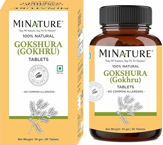 minature Gokshura (Tribulus Terrestris) Tablets - Pure Plant Based Herbal Supplement | Natural & Gluten Free | 90 Count, 45 Day Supply