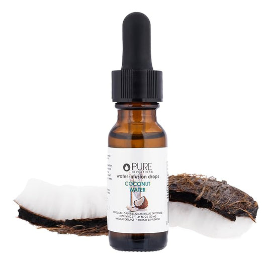 Pure Inventions Coconut Water - Water Infusion Drops - No Sugar, Calories, or Artificial Sweeteners - 12 servings - Deluxe Travel Size