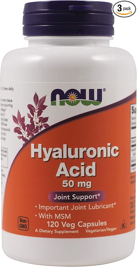 Now Foods Now Foods, (3 Pack) Hyaluronic Acid, 50mg, 120 Veg Capsules
