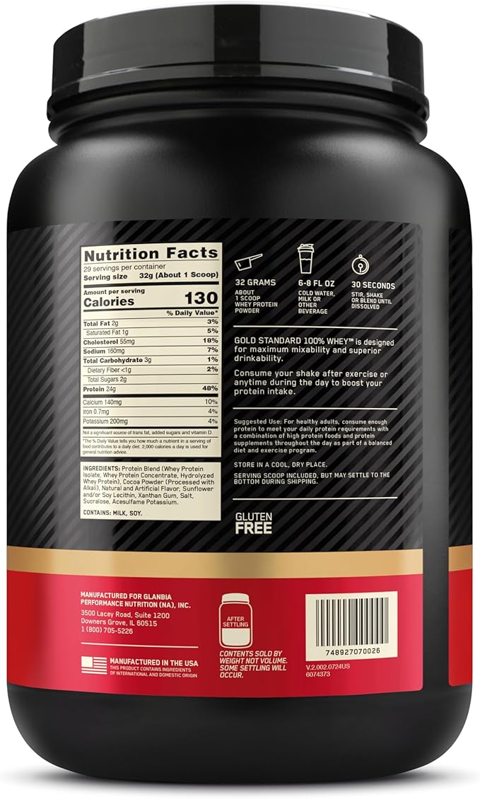 Optimum Nutrition New Flavor Gold Standard 100% Whey Protein Powder, S'Mores, 2 Pound (Pack of 1) (Packaging May Vary)