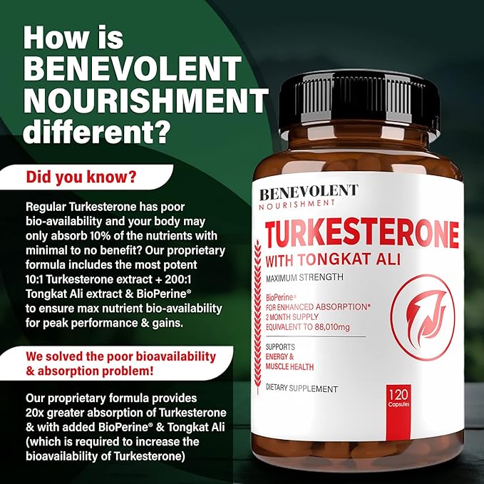 Turkesterone 8,000mg [Highest Purity] + Multivitamin for Men - High Absorption Supplement with Tongkat Ali - Increase Stamina, Lean Muscle Growth - Essential Daily Vitamins for Men, Biotin, Magnesium