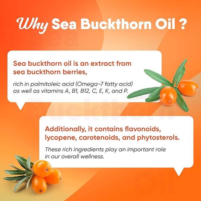 Omega-7 Sea Buckthorn Oil - with Omega-3 EPA/DHA Fish Oil, Cinnamomum, Fenugreek, ALA, Green Tea, Cayenne Pepper, Turmeric, Resveratrol, Black Pepper - Gluten-Free, 2Pack