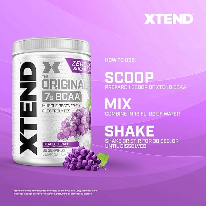 Original BCAA Powder 7g BCAA and 2.5g L-Glutamine, Sugar Free Post Workout Muscle Recovery Drink with Amino Acids for Men & Women, 30 Servings