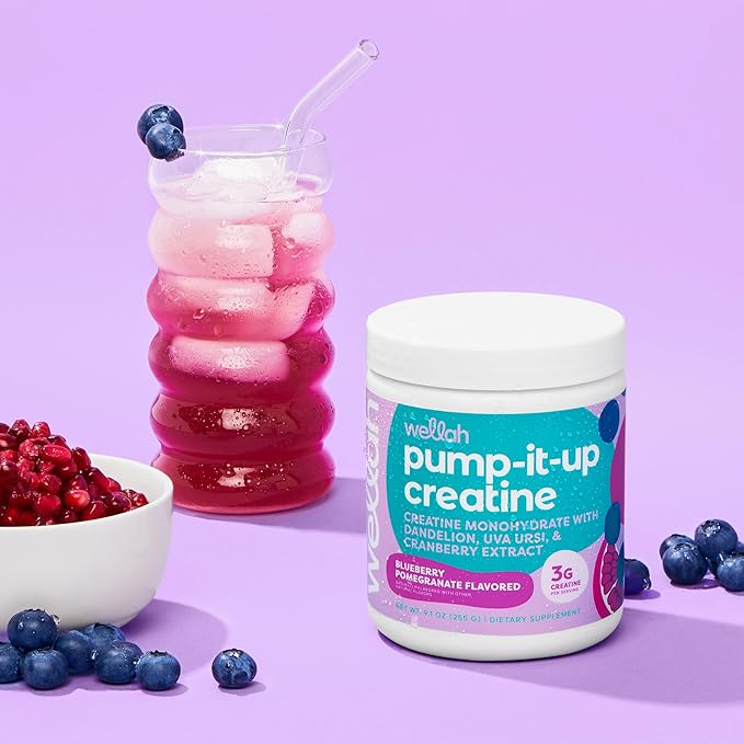 Pump-It-Up Creatine (50 Servings, Blueberry Pomegranate) - Creatine Monohydrate with Dandelion, Uva Ursi, & Cranberry Extract