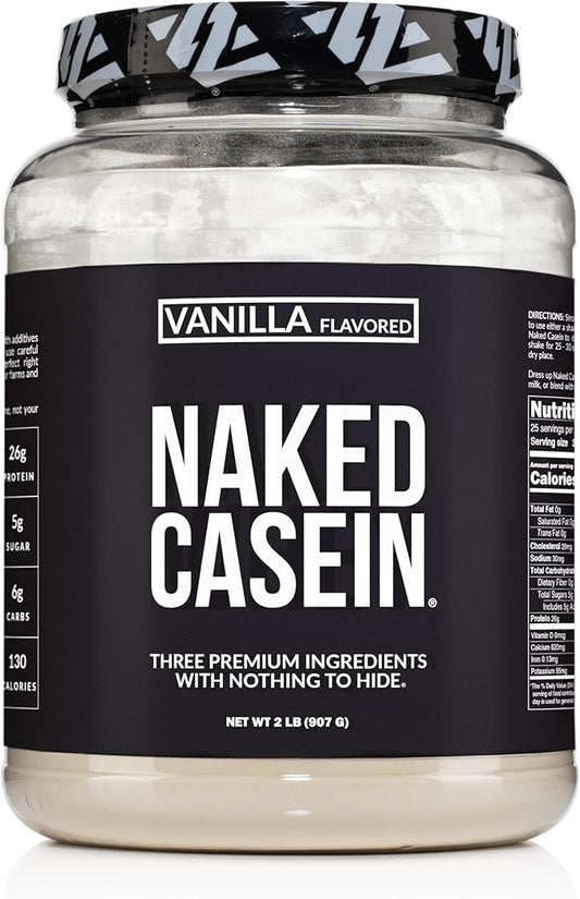 NAKED Casein - 2Lb Micellar Vanilla Casein Protein - Bulk, GMO-Free, Gluten Free, Soy Free, Preservative Free - Stimulate Muscle Growth - Enhance Recovery - 15 Servings