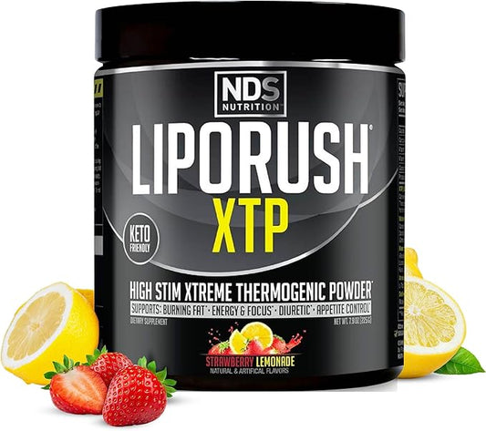 NDS Nutrition XTP Thermogenic Fat Burner with L-Carnitine - Energy, Focus, and Appetite Control - Extreme Thermogenic Fat Burning Powder Weight Loss - Strawberry Lemonade (45 Servings)