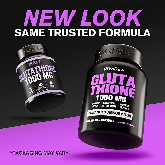 1000mg Glutathione for Immune Support - 100mg Absorption Complex - Reduced Liposomal Glutathione Supplement with Alpha Lipoic Acid - Brain Booster, Glowing Skin, Liver Support, 120 Vegetarian Capsules