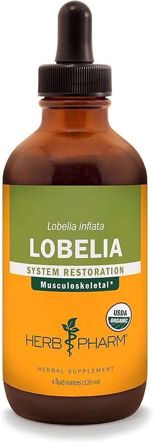Herb Pharm Certified Organic Lobelia Liquid Extract for Musculoskeletal System Support - 4 Ounce