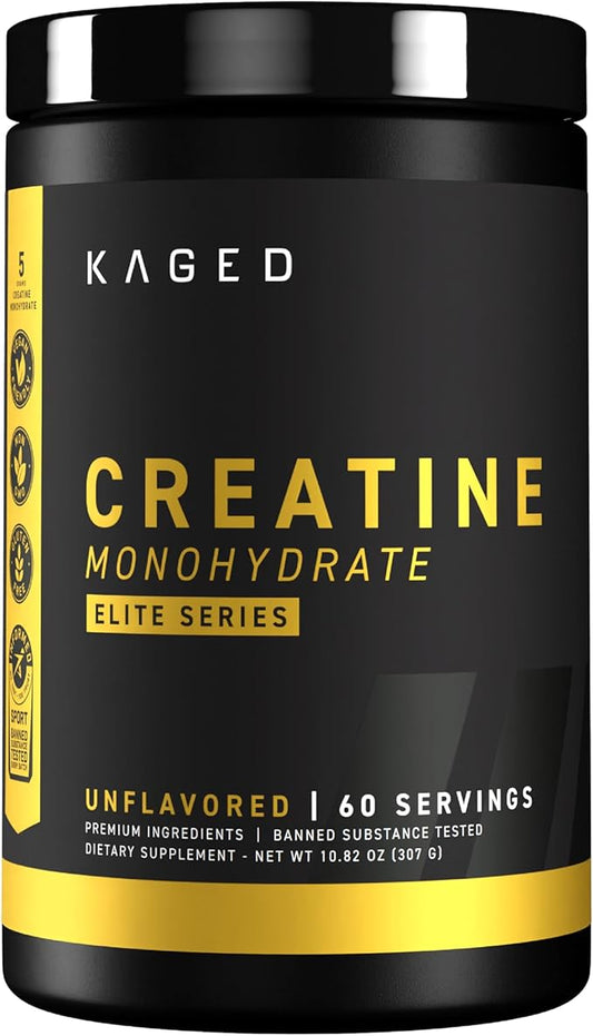 Kaged Creatine Monohydrate Elite - High Absorption Creatine with MAXCatalyst - Unflavored Powder - 60 Servings