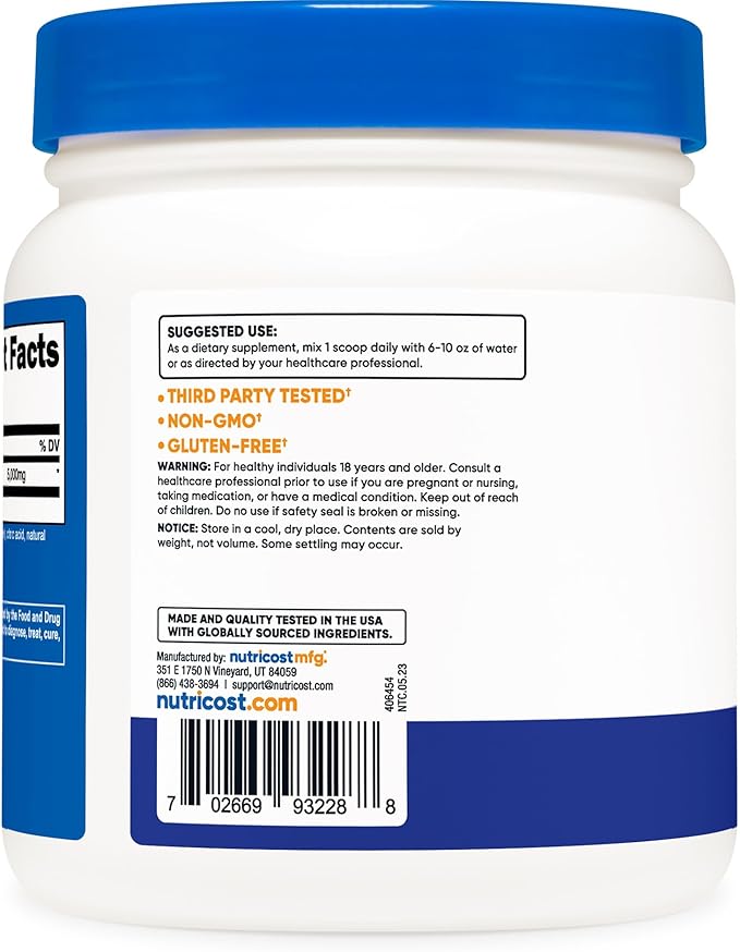 Nutricost L-Glutamine Powder (500 Grams) (Blue Raspberry)