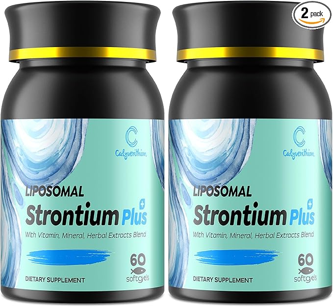 Liposomal Strontium Citrate 680mg–Advanced Bone Density & Joint Support Formula with Calcium, Vitamin K2 (MK-7), Magnesium & Herbal Bone Blend–Natural Citrus Flavor–120 Softgels