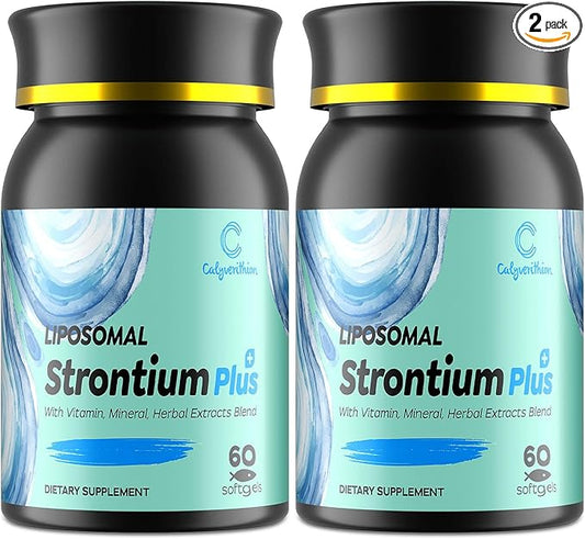 Liposomal Strontium Citrate 680mg–Advanced Bone Density & Joint Support Formula with Calcium, Vitamin K2 (MK-7), Magnesium & Herbal Bone Blend–Natural Citrus Flavor–120 Softgels