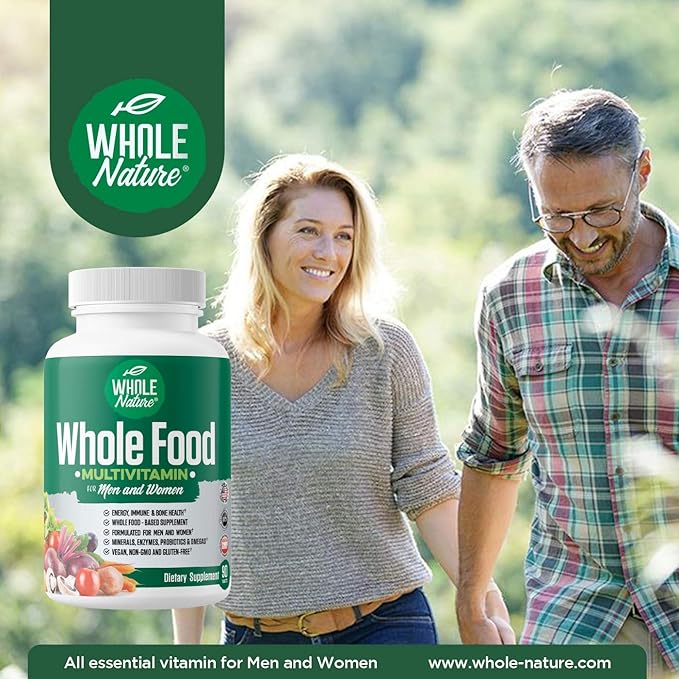 Whole Food Multivitamin for Men and Women Plus Liposomal Vitamin C High Absorption Vegan Capsules