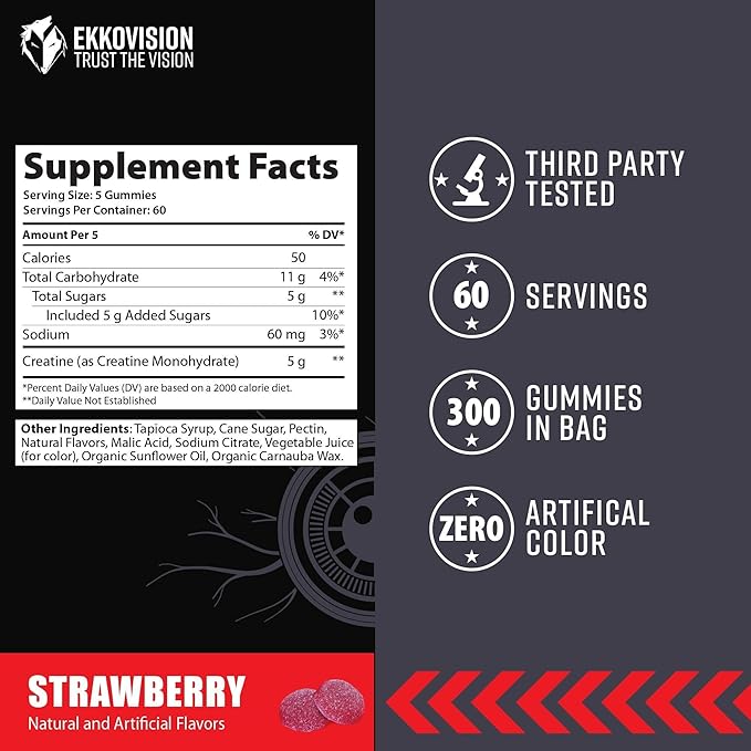 Creatine Gummies 60 Serving Strawberry