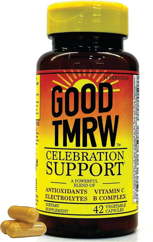 Celebration Support | Wakeup with Clarity Antioxidants, Vitamin C, Electrolyte & B Complex | L-Cysteine, DHM, Turmeric, Ginger, Turmeric, Milk Thistle, Prickly Pear | 14 Servings