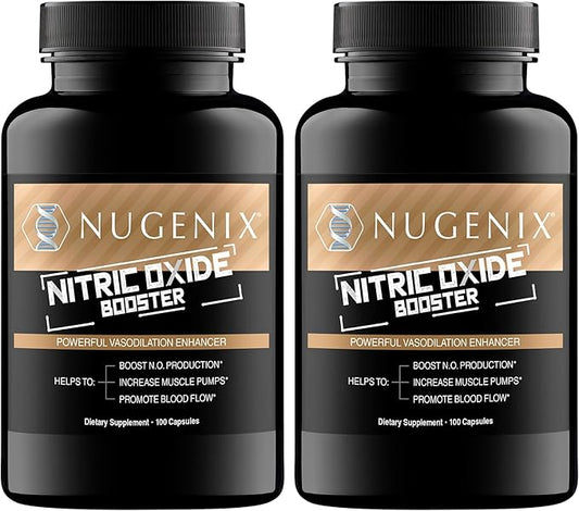 Nugenix Nitric Oxide Booster Supplement - Nitric Oxide Flow, L-Arginine, L-Citrulline, Pine Bark Extract - Vasodilator - 200 Count
