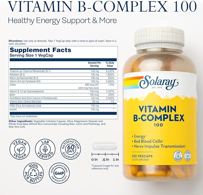 Solaray B-Complex 100 - 250 - Capsule [Health and Beauty]