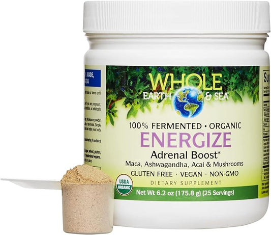 Whole Earth & Sea from Natural Factors, Energize Adrenal Boost with Maca Root, Ashwagandha & More 6.2 oz Powder