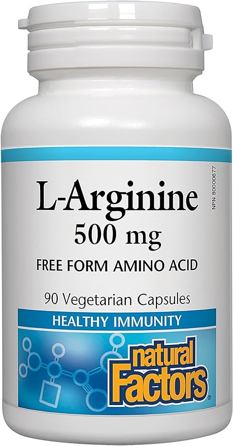 Natural Factors - L-Arginine, Supports Muscle Metabolism, 90 Vegetarian Capsules