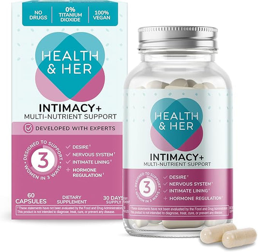Health & Her Intimacy+ Multi-Nutrient Supplement Support for Women - Contains Maca Root and Tribulus to Help Discover You Again, Vegan (60 ct -1 Month)