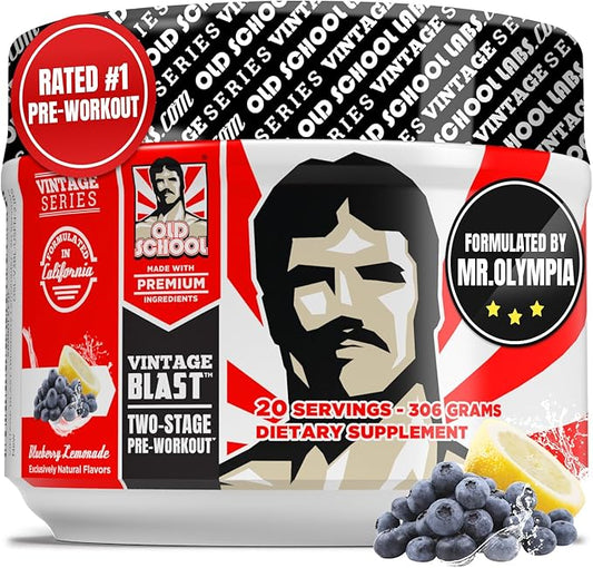Old School Labs Ultimate 2 Stage Pre Workout for Explosive Energy, Massive Pumps & Laser Focus - Preworkout for Men & Women - Pre Workout Powder with Amino Acids - Natural Ingredients & 250mg Caffeine
