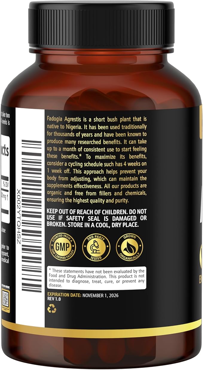 Fadogia Agrestis & Tongkat Ali for Men – Non-GMO, Pure 2-in-1 Tongkat Ali & Fadogia Agrestis for Men and Woman – Natural Energy, Hormonal & Fitness Support – 180 Longjack Capsules