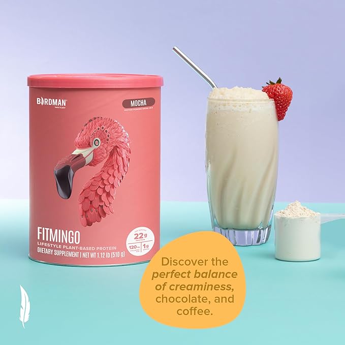Fitmingo Vegan Protein Powder with Inositol, Collagen Boosters, Hyaluronic Acid and Vitamins | Low Carb, Dairy Free, Low Calorie | 22g Plant Based Mocha Protein Powder with Myo-Inositol