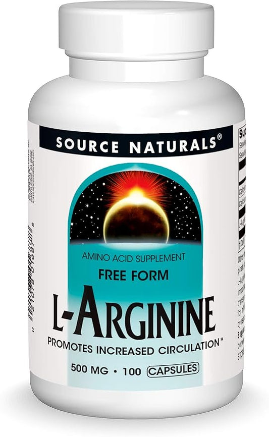 Source Naturals Free Form L-Arginine, 500mg - 100 Capsules